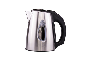 Electric stainless steel kettle isolated with clipping path on white background.