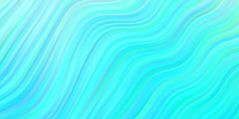 Light Blue, Green vector texture with circular arc. Colorful illustration with curved lines. Template for cellphones.