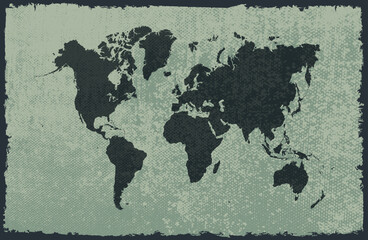 Old vintge map of the world.