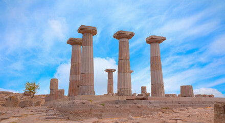 Fototapeta premium Ancient ruins of roman city Assos with Temple of Athena - Behramkale, Canakkale