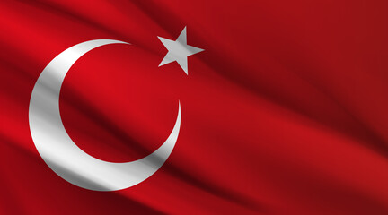 republic of turkey, flag, satin Turkish flag
