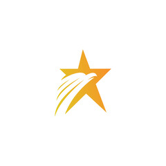 Logo template of star and eagle. Simple flat style. Vector logo template ready for use.