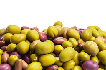 Tasty mix olives background.