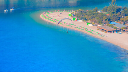 Panoramic view of Oludeniz Beach And Blue Lagoon, Oludeniz beach is best beaches in Turkey - Fethiye, Turkey