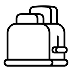 Cook toaster icon. Outline cook toaster vector icon for web design isolated on white background