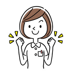 Vector illustration material: motivated young female nurse