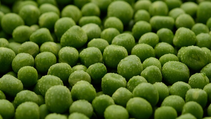 fresh green peas top view