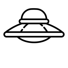 Ufo icon. Outline Ufo vector icon for web design isolated on white background
