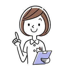 Vector illustration material: female nurse with a serious expression