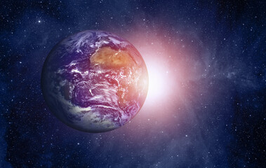 Fototapeta na wymiar Planet Earth with a spectacular sunset 