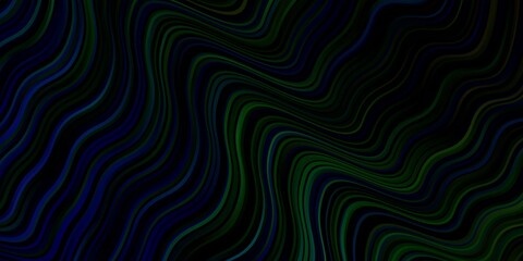 Light Blue, Green vector pattern with curves. Colorful illustration in abstract style with bent lines. Best design for your ad, poster, banner.