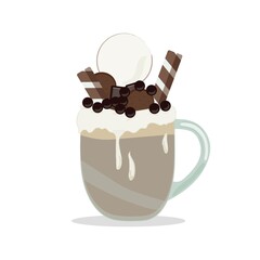 Cup of coffee with sweet