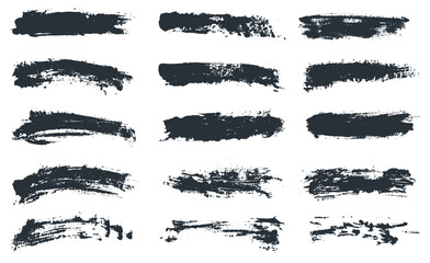 Set of black brush strokes