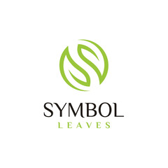 Green Leaves Letter S Yin Yang for Nature Plant Garden Vegan Organic logo design
