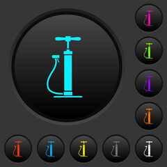 Air pump dark push buttons with color icons