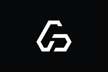 Minimal Innovative Initial GC logo and CG logo. Letter G creative elegant Monogram. Premium Business logo icon. White color on black background