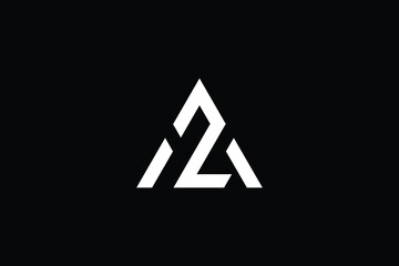 Minimal Innovative Initial AZ logo and ZA logo. Letter AZ ZA creative elegant Monogram. Premium Business logo icon. White color on black background - 365419751