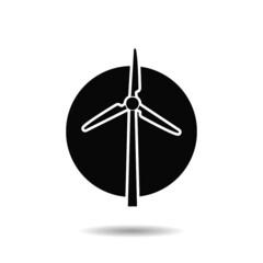 Wind turbine icon with shadow