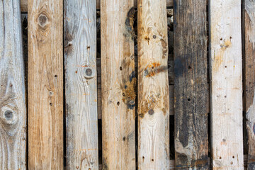 Weathered wood texture of old planks. Architectural background.