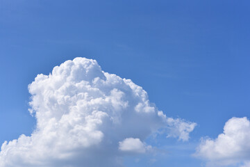 Beautiful Nature white cloud scape and blue sky background in daytime at summer season
