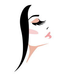 Beautiful girl icon. Vector illustration