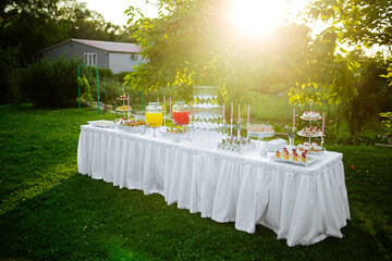 Romantic festive catering served table