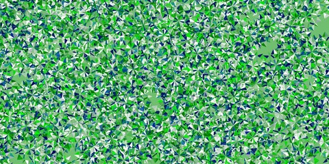 Light green vector pattern with colored snowflakes.