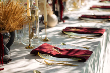 Luxury festive served table banquet catering