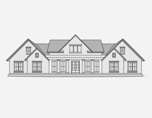 House illustration. Vector. Old American house.