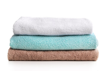 Fototapeta na wymiar Bath towels Isolated on white background