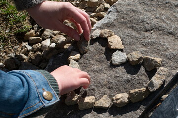 heart composed of small stones