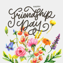 Friendship day vector illustration with text and elements for celebrating friendship day