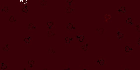 Light Red vector background with woman symbols.