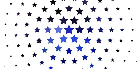 Light BLUE vector layout with bright stars. Blur decorative design in simple style with stars. Theme for cell phones.