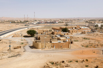 View of the small village Raghba in the middle of the desert in Saudi Arabia