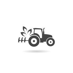 Tractor icon with shadow