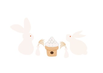 月見　うさぎ　イラスト