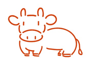 牛　イラスト　年賀素材　干支