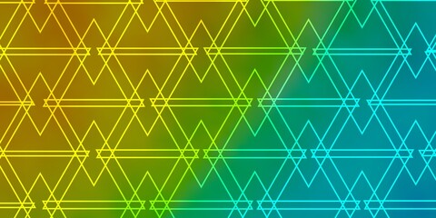 Light Blue, Yellow vector template with crystals, triangles. Abstract gradient illustration with triangles. Pattern for booklets, leaflets