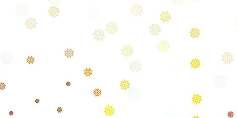 Light blue, yellow vector layout with beautiful snowflakes.