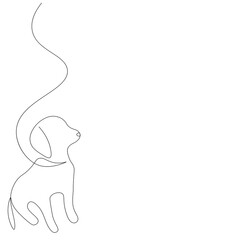 Cute dog line drawing. Vector illustration