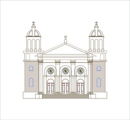 Cathedral Basilica of San Jose, California United States. illustration for web and mobile design.
