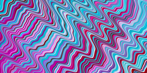 Light Blue, Red vector template with lines. Illustration in halftone style with gradient curves. Pattern for websites, landing pages.