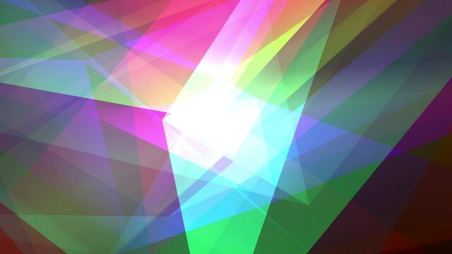 Geometrical abstract loop animation of colorful polygon. 4K Multicolored Graphics Illustration motion background seamless looped. Futuristic shiny low poly background. 