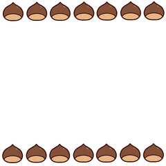 かわいい栗のラインフレーム