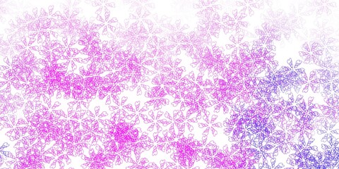 Light purple, pink vector abstract backdrop with leaves.