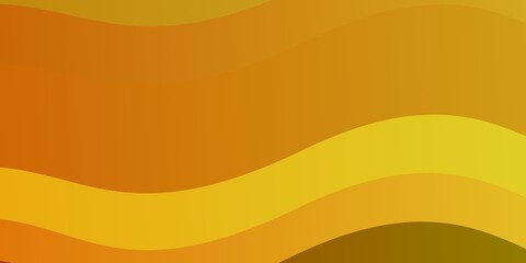 Light Green, Yellow vector backdrop with bent lines. Colorful abstract illustration with gradient curves. Design for your business promotion.