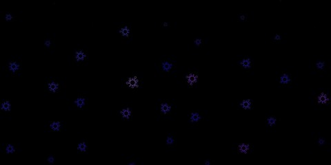 Fototapeta na wymiar Dark purple vector background with covid-19 symbols.