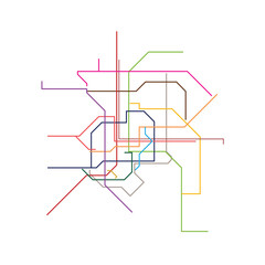 subway map of the Bangkok metro, Subway, Template of city transportation scheme for underground road. Vector illustration.