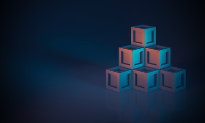 stacked cubes 3d render minimal geometric